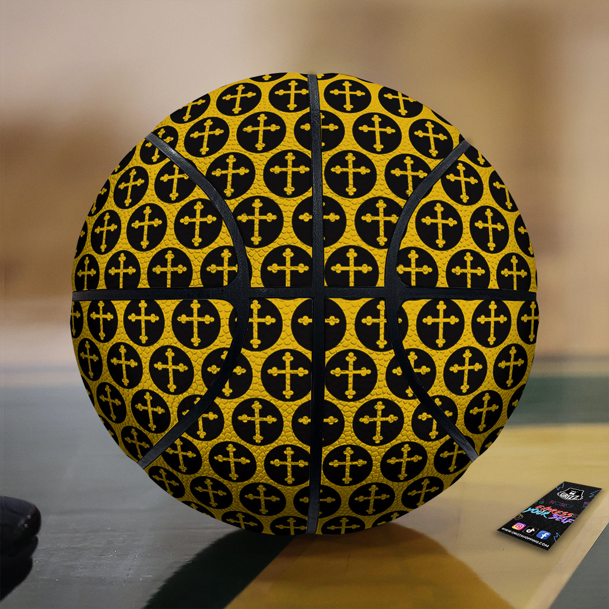 Orthodox Gold And Black Print Pattern Basketball