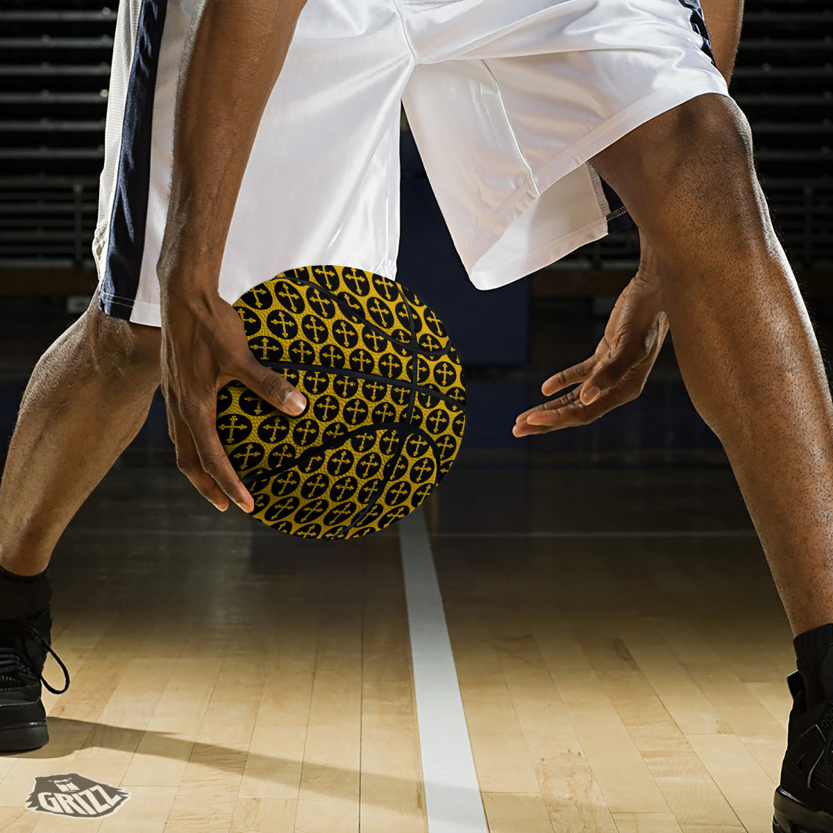 Orthodox Gold And Black Print Pattern Basketball