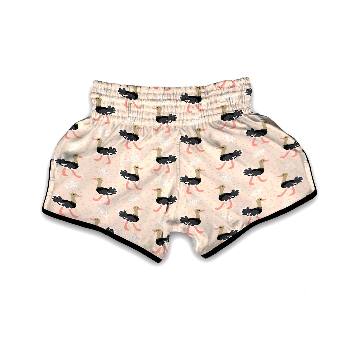 Ostrich Cute Pattern Print Muay Thai Boxing Shorts-grizzshop