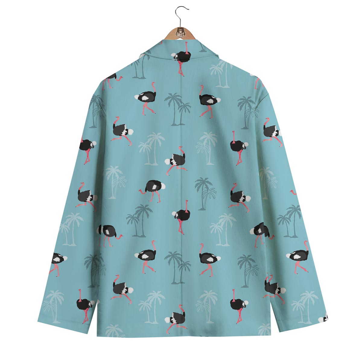 Ostrich Print Pattern Men's Blazer-grizzshop