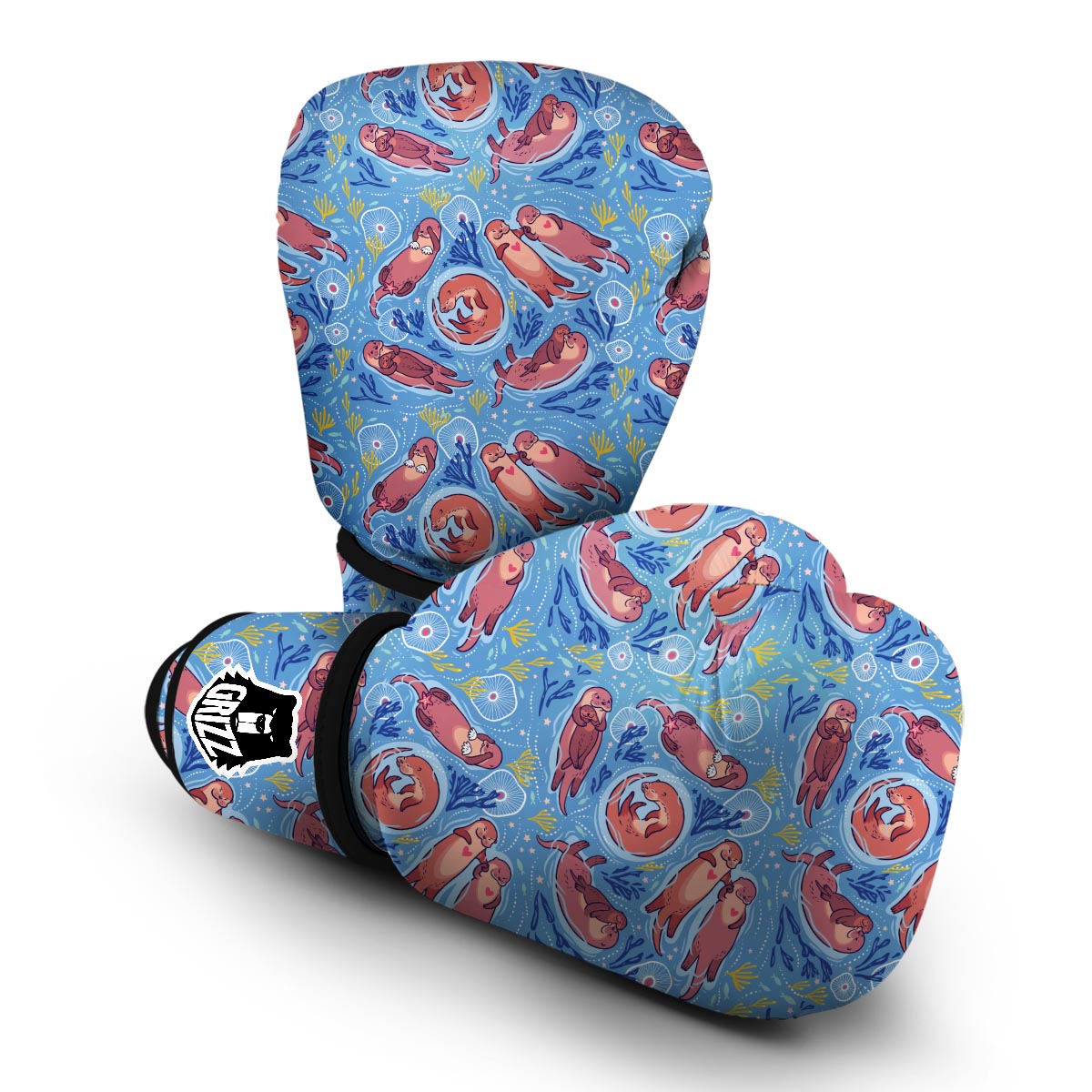 Otter Pattern Print Boxing Gloves-grizzshop