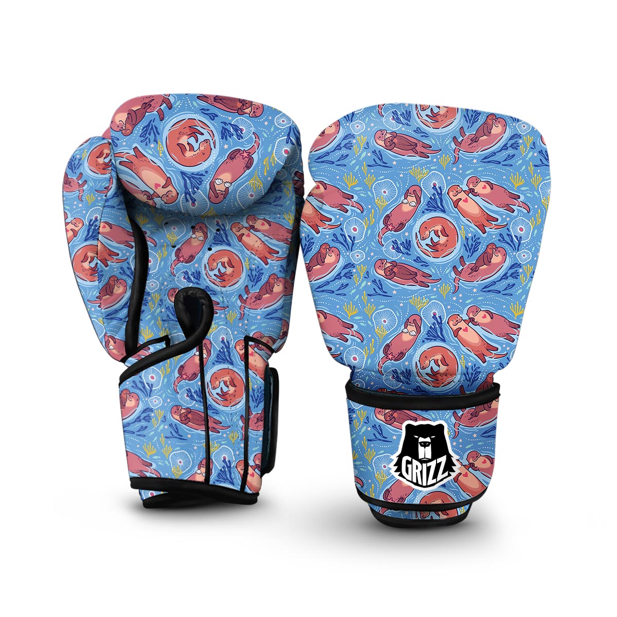 Otter Pattern Print Boxing Gloves-grizzshop
