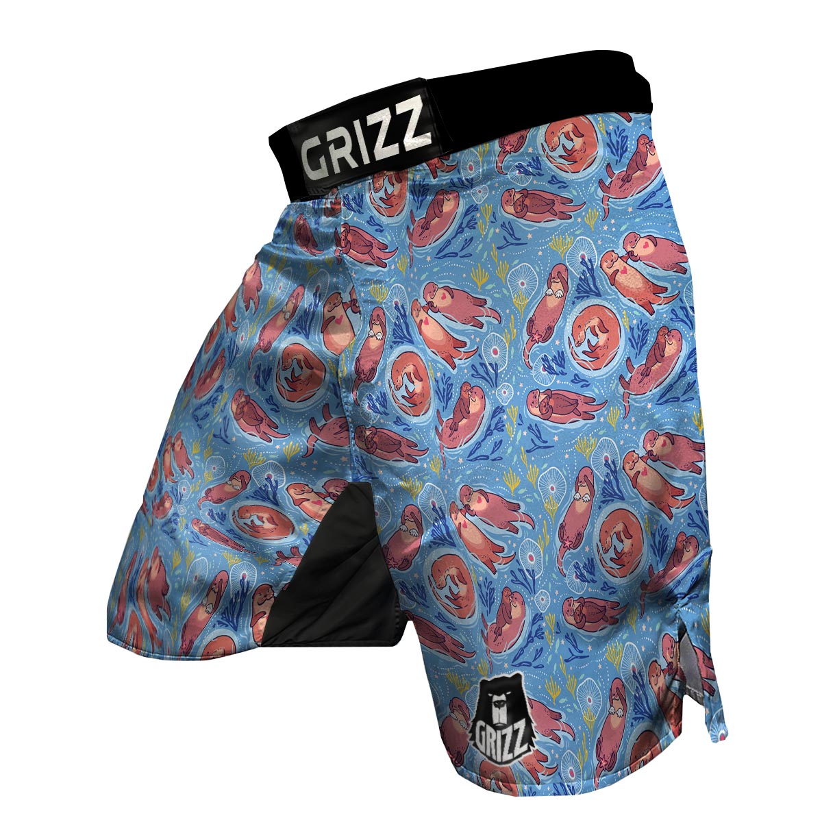 Otter Pattern Print MMA Shorts-grizzshop