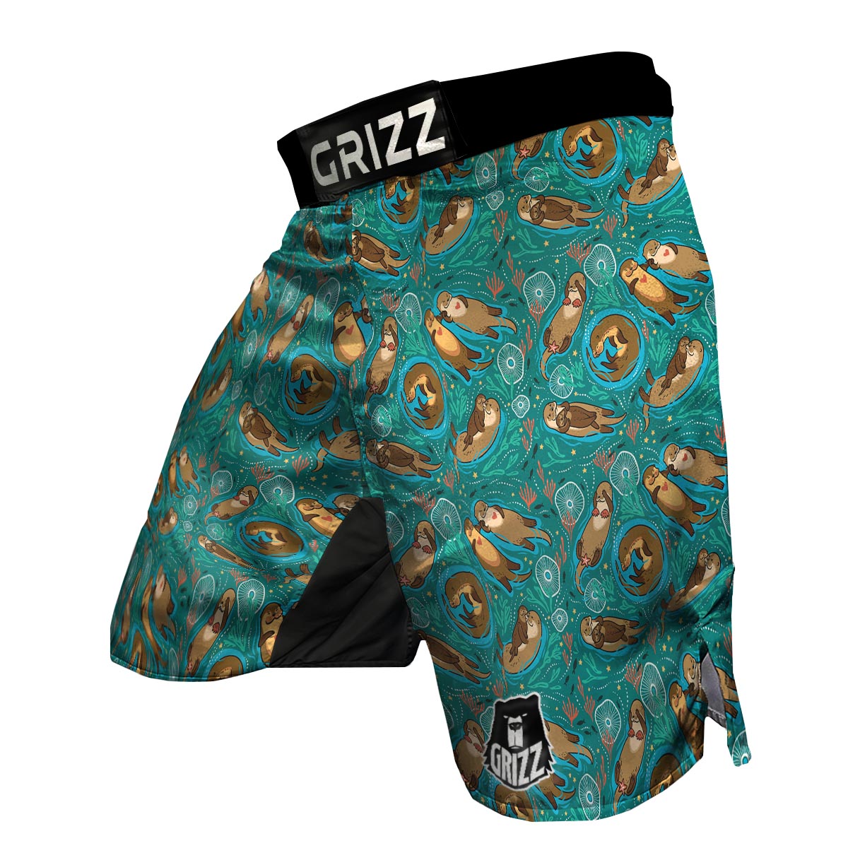 Otter Print Pattern MMA Shorts-grizzshop