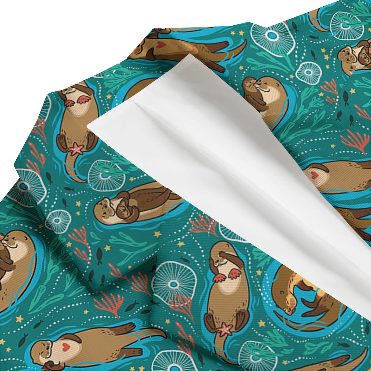 Otter Print Pattern Men's Blazer-grizzshop