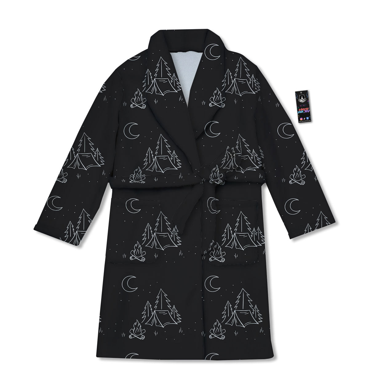 Outdoor Camping Print Pattern Bathrobe-grizzshop