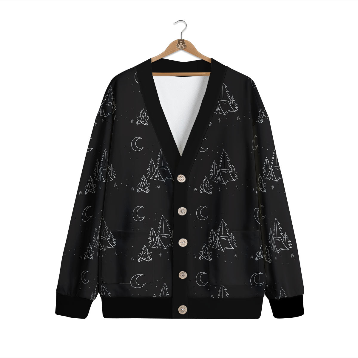 Outdoor Camping Print Pattern Cardigan-grizzshop