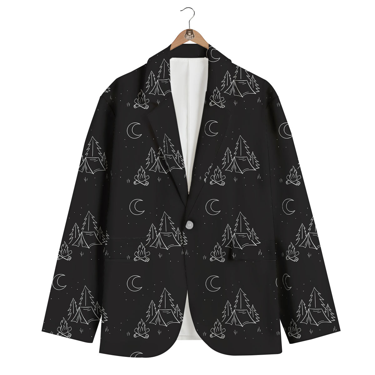 Outdoor Camping Print Pattern Men's Blazer-grizzshop