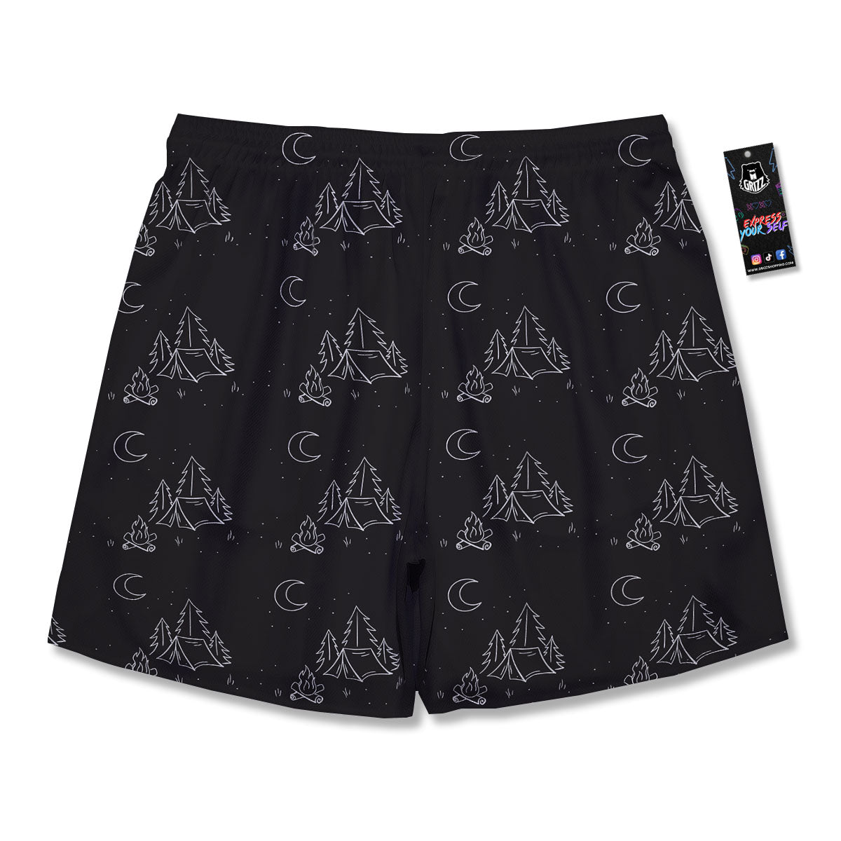 Outdoor Camping Print Pattern Men's Running Shorts-grizzshop