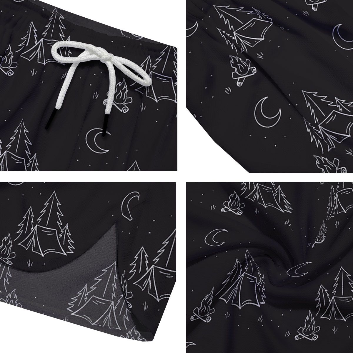 Outdoor Camping Print Pattern Men's Running Shorts-grizzshop