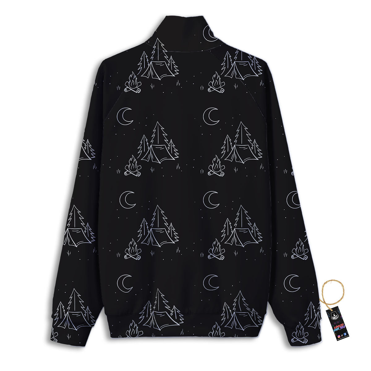 Outdoor Camping Print Pattern Track Jacket-grizzshop