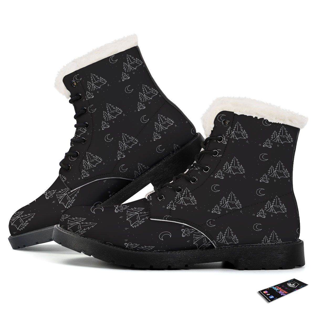 Outdoor Camping Print Pattern Winter Boots-grizzshop