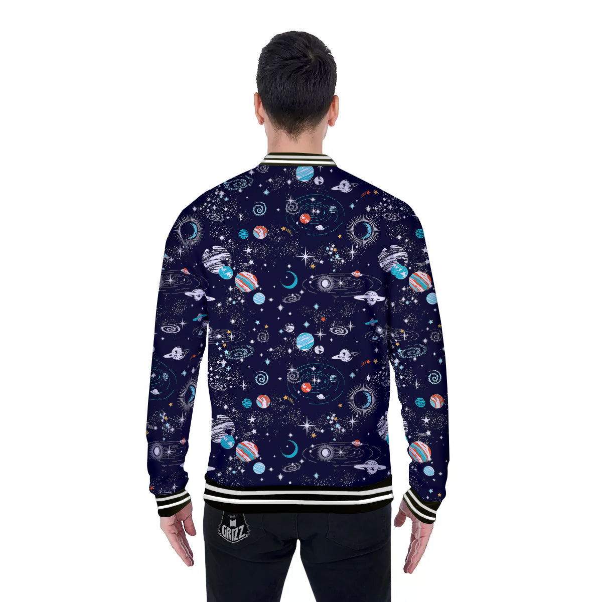 Outer Galaxy Space Universe Print Pattern Baseball Jacket-grizzshop