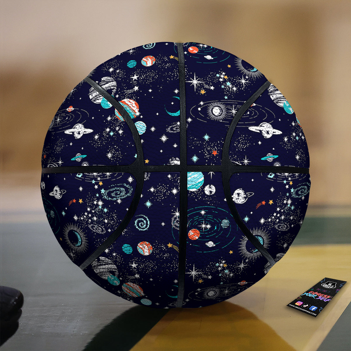 Outer Galaxy Space Universe Print Pattern Basketball