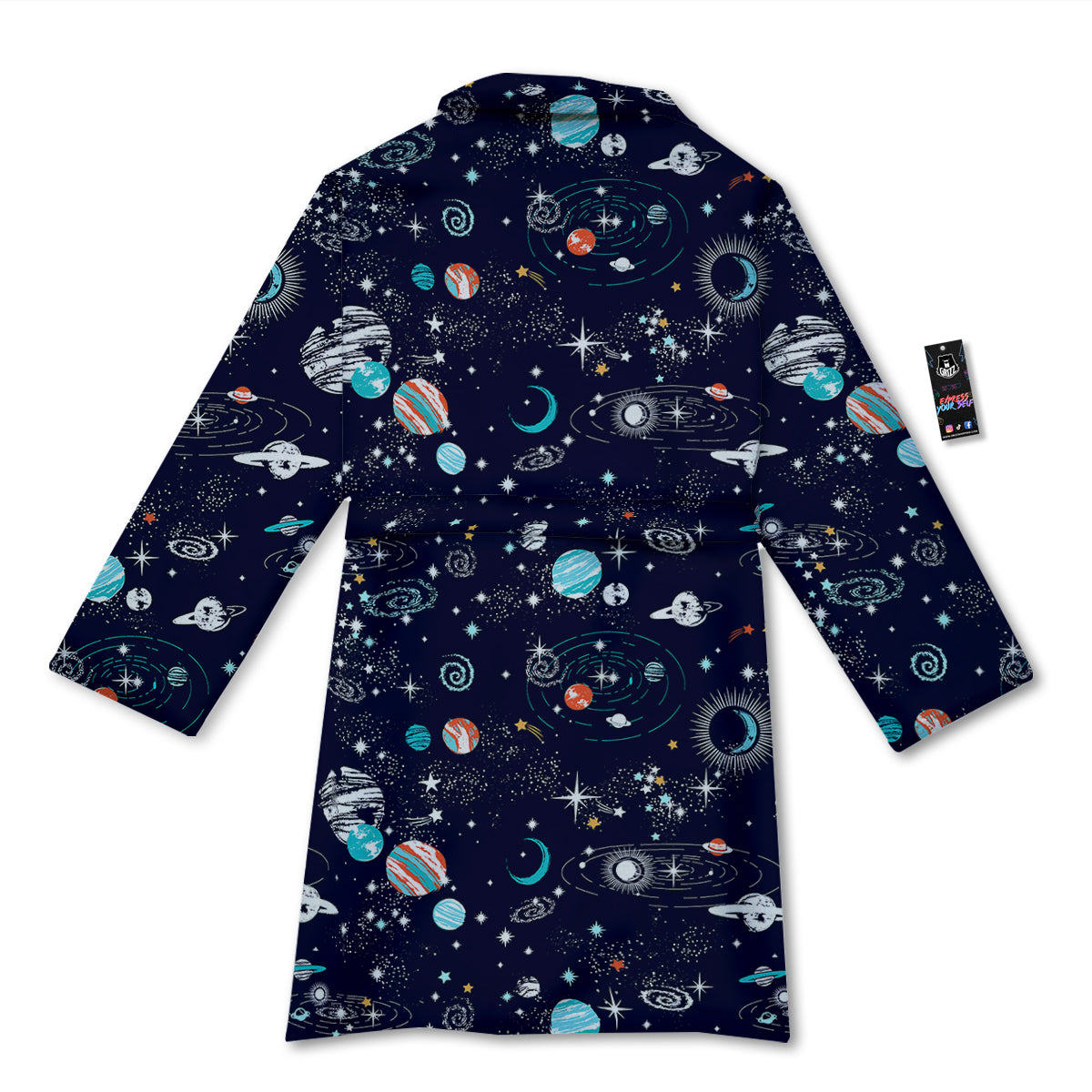 Outer Galaxy Space Universe Print Pattern Bathrobe-grizzshop