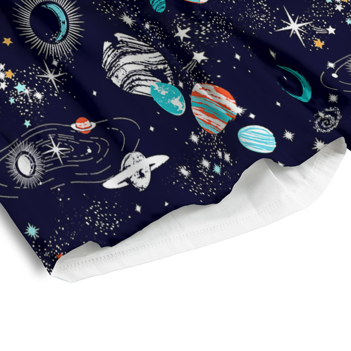 Outer Galaxy Space Universe Print Pattern Men's Athletic Shorts