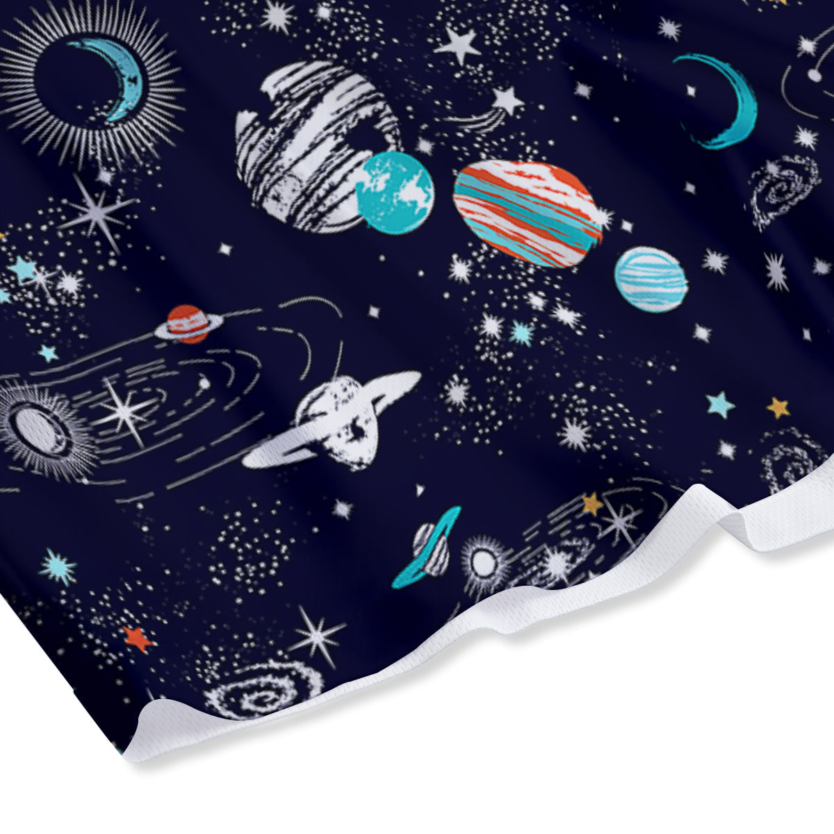 Outer Galaxy Space Universe Print Pattern Mesh Shorts