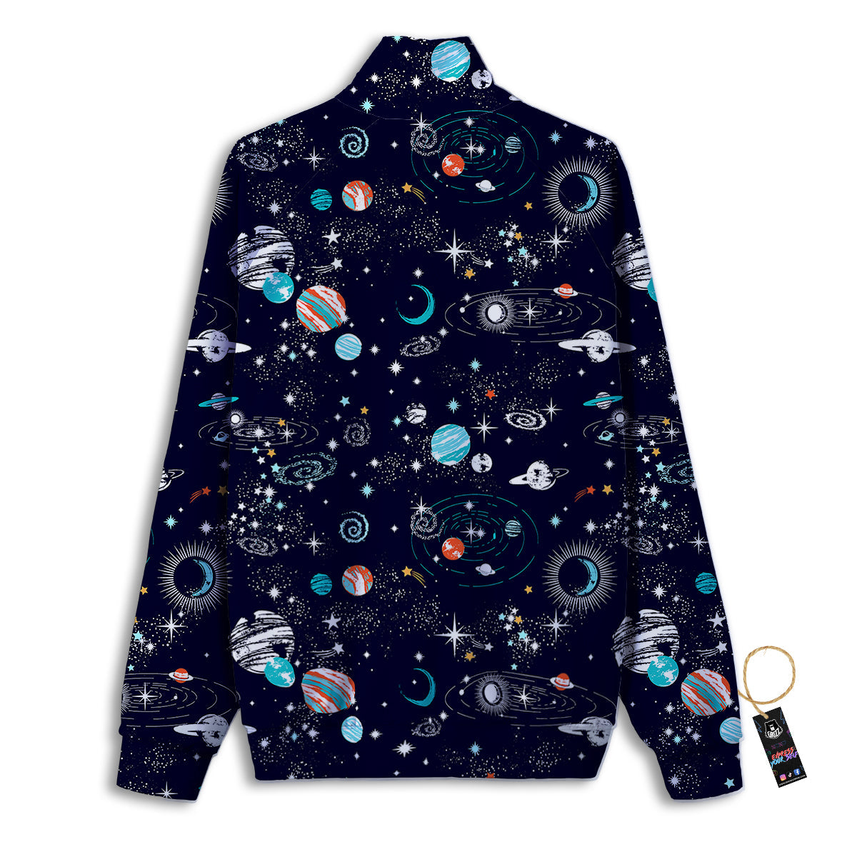 Outer Galaxy Space Universe Print Pattern Track Jacket-grizzshop