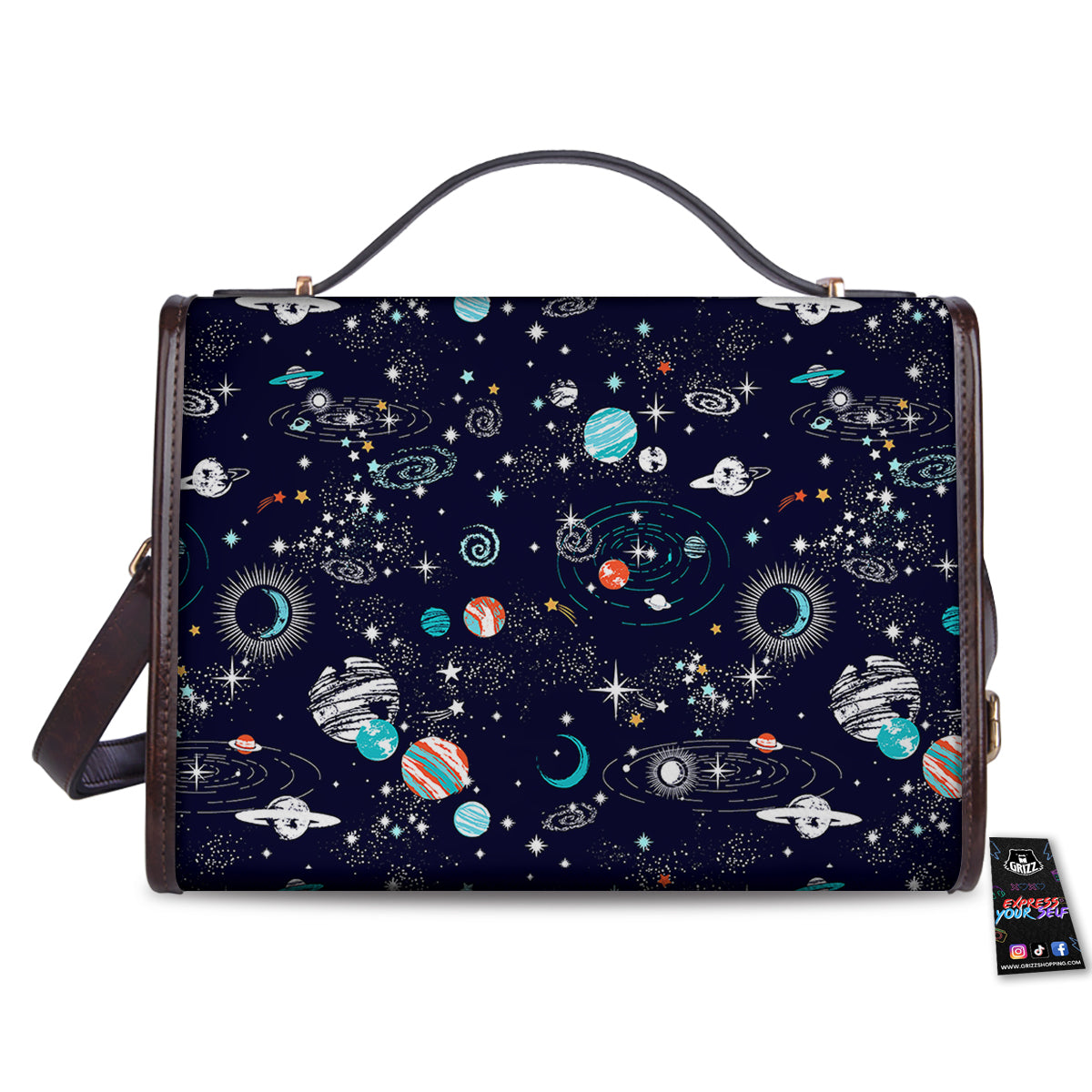 Outer Galaxy Space Universe Print Pattern Women's Satchel Bag
