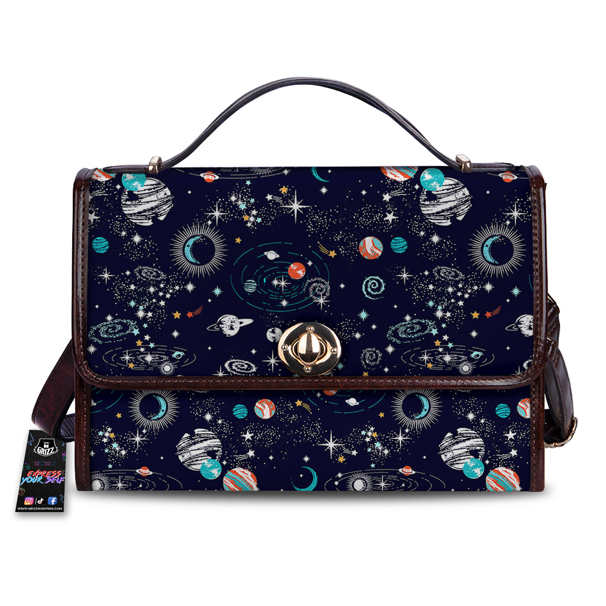 Outer Galaxy Space Universe Print Pattern Women's Satchel Bag