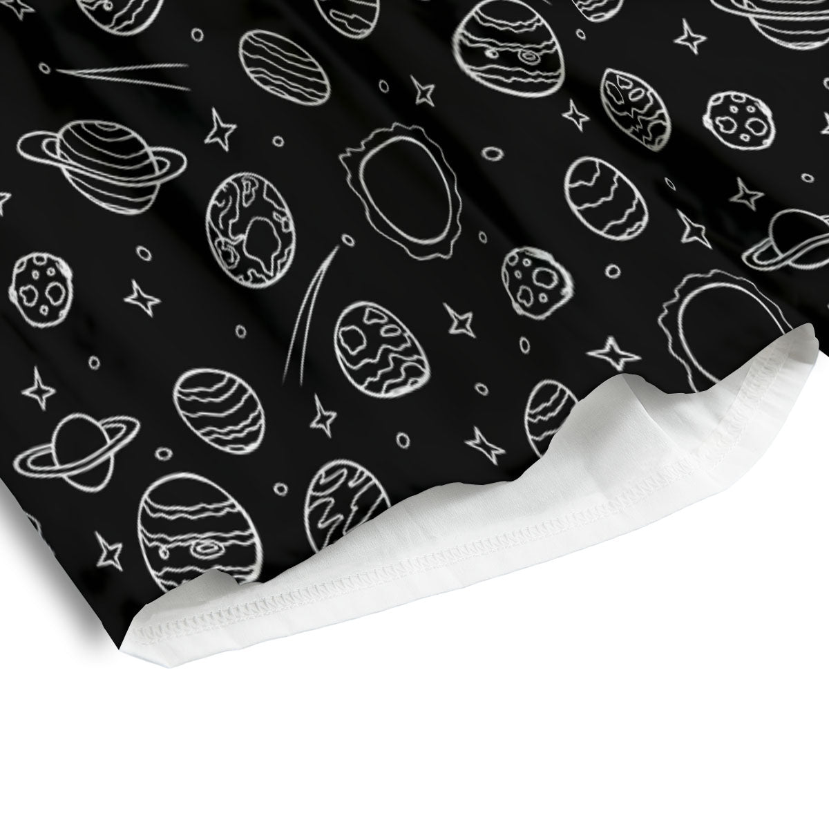 Outer Space Black White Galaxy Print Men's Athletic Shorts