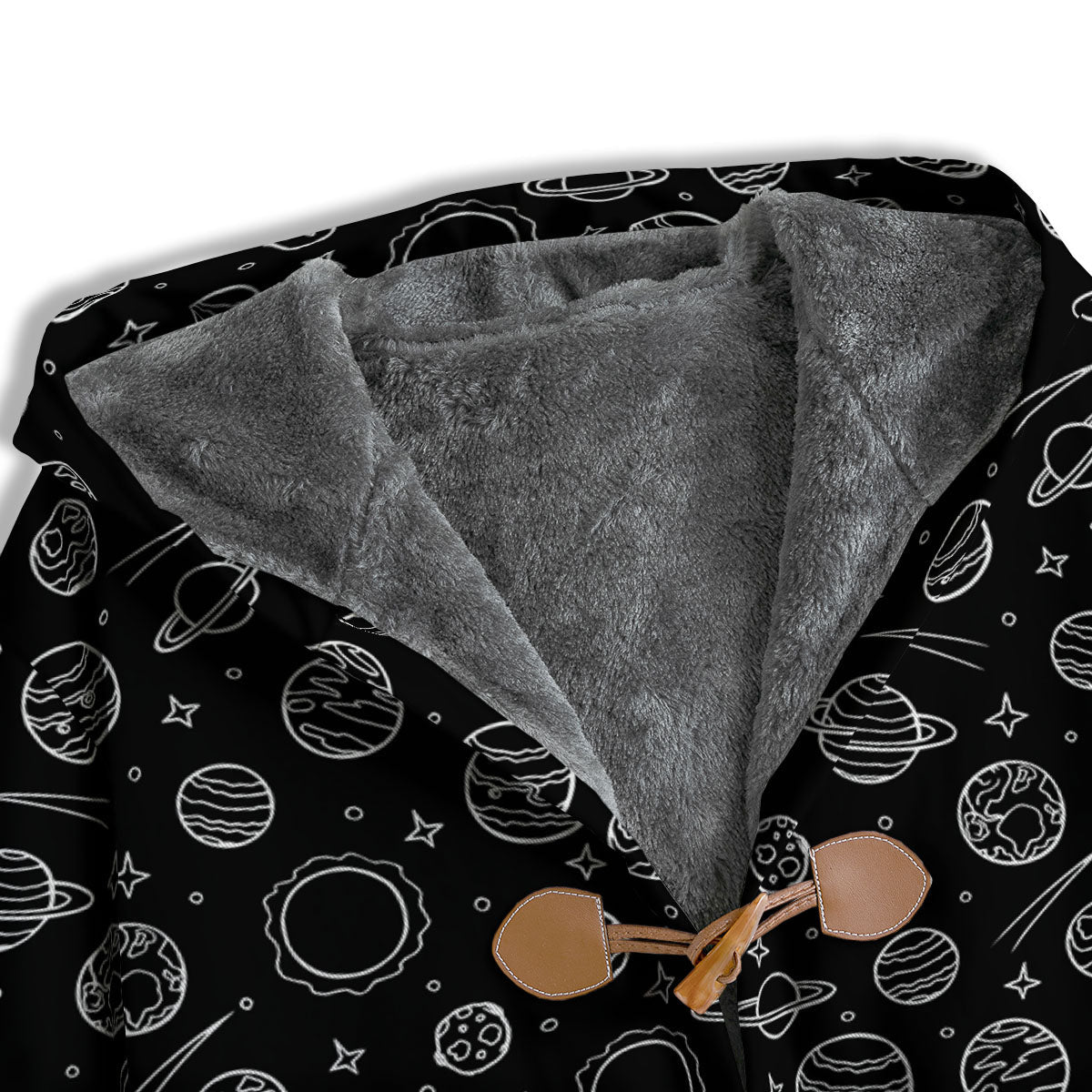 Outer Space Black White Galaxy Print Men's Windbreaker Jacket-grizzshop