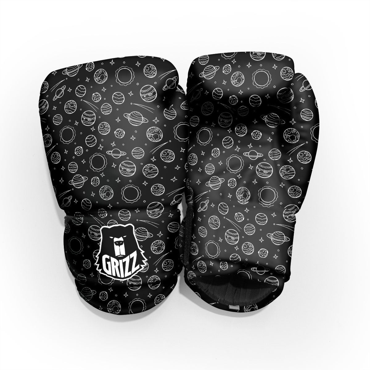 Outer Space Black White Galaxy Print Pro Boxing Glove