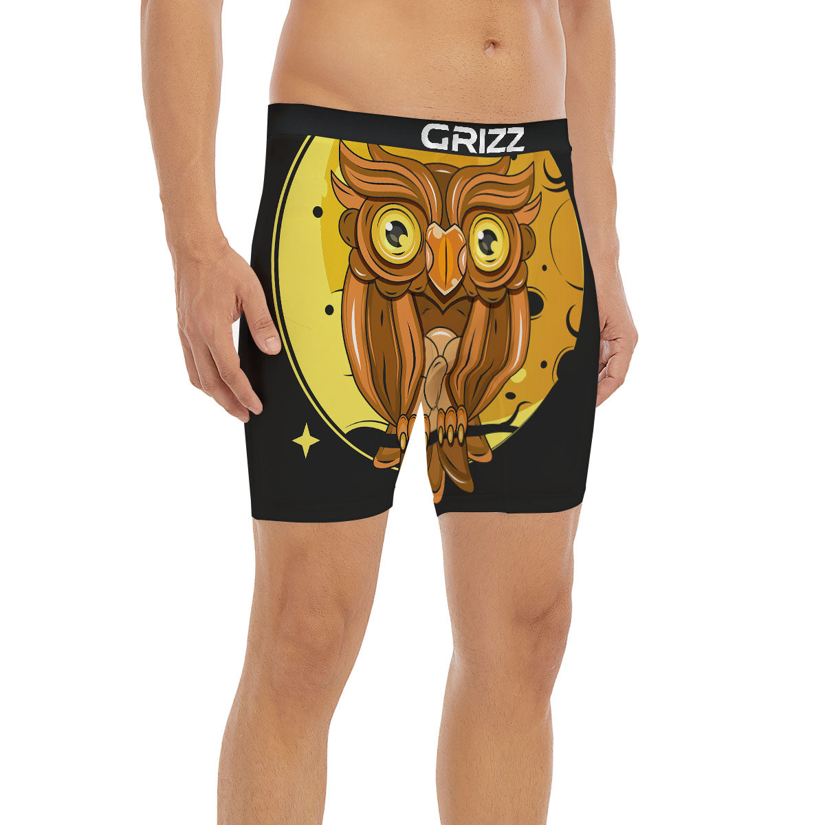 Owl At Night Print Boxer Briefs-grizzshop