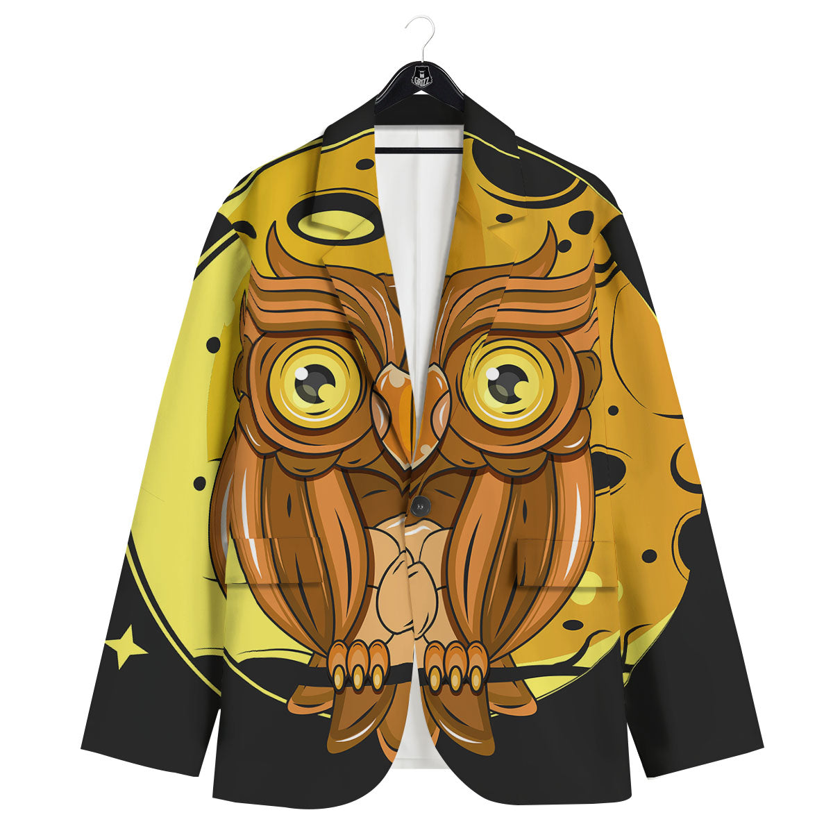 Owl At Night Print Men's Sport Coat-grizzshop