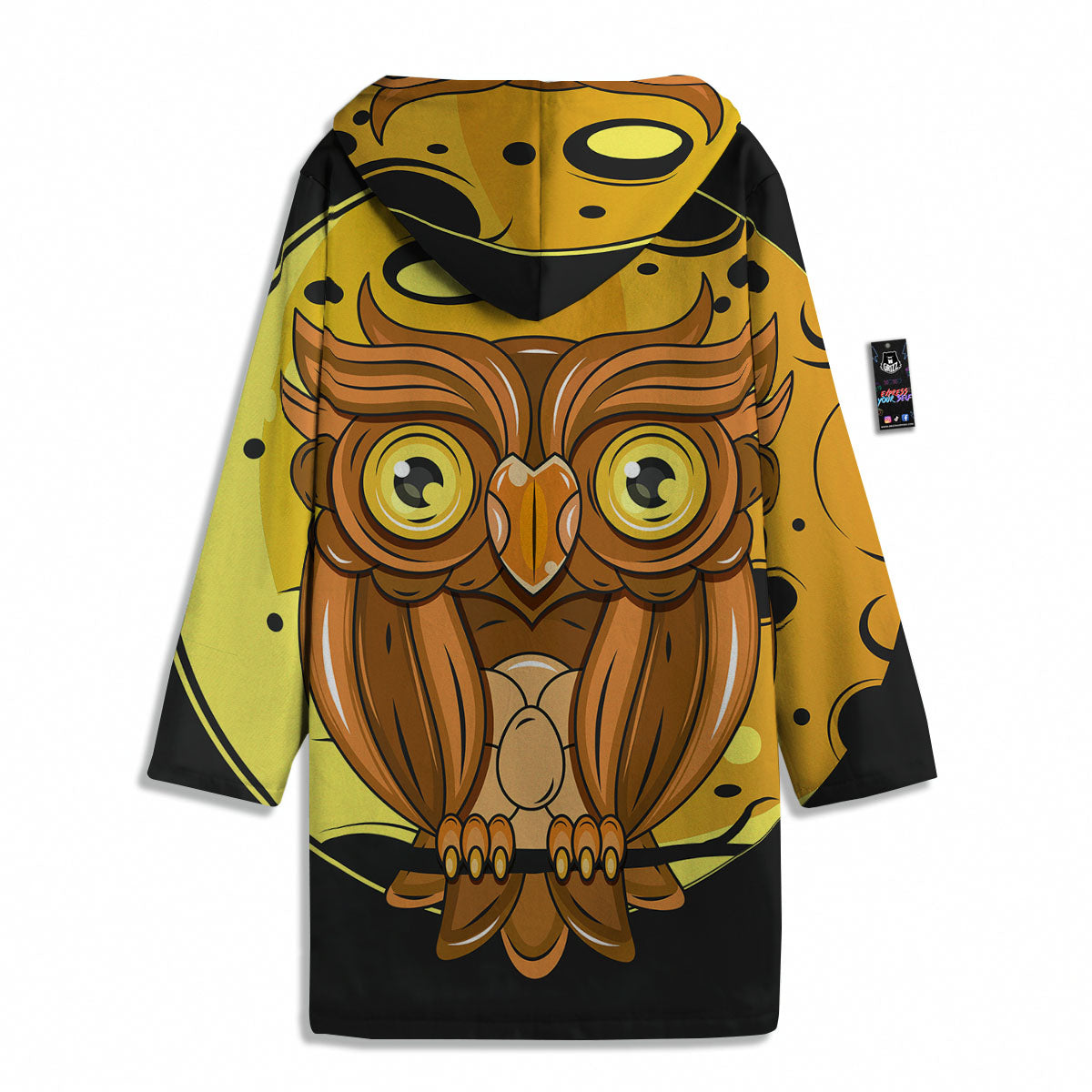 Owl At Night Print Men's Windbreaker Jacket-grizzshop