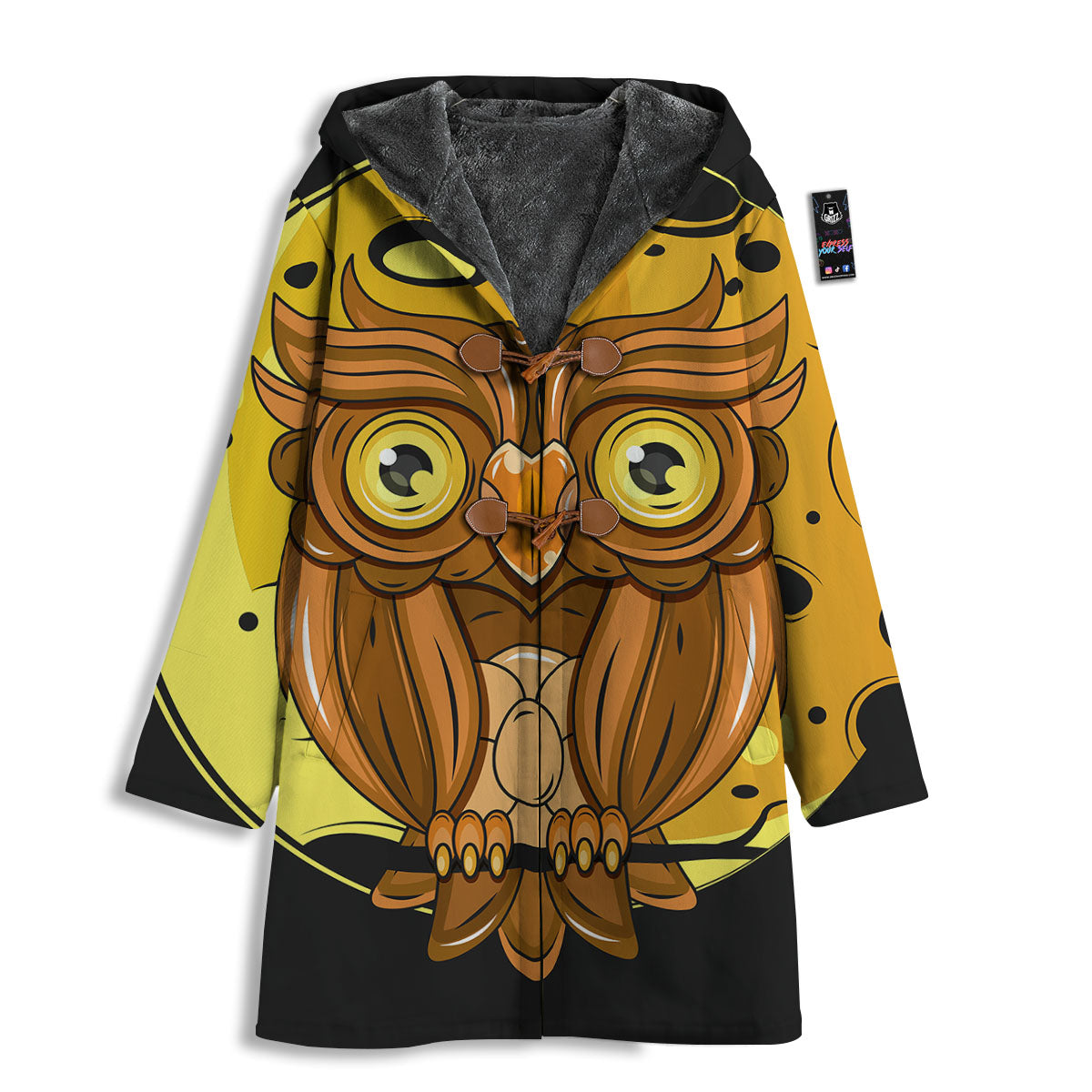 Owl At Night Print Men's Windbreaker Jacket-grizzshop