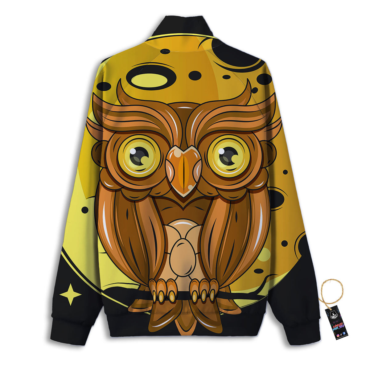 Owl At Night Print Track Jacket-grizzshop
