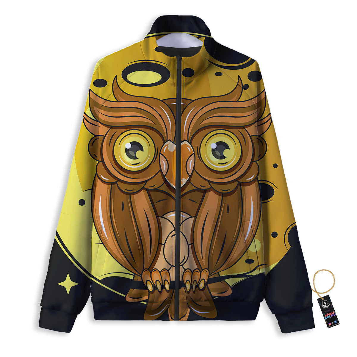 Owl At Night Print Track Jacket-grizzshop