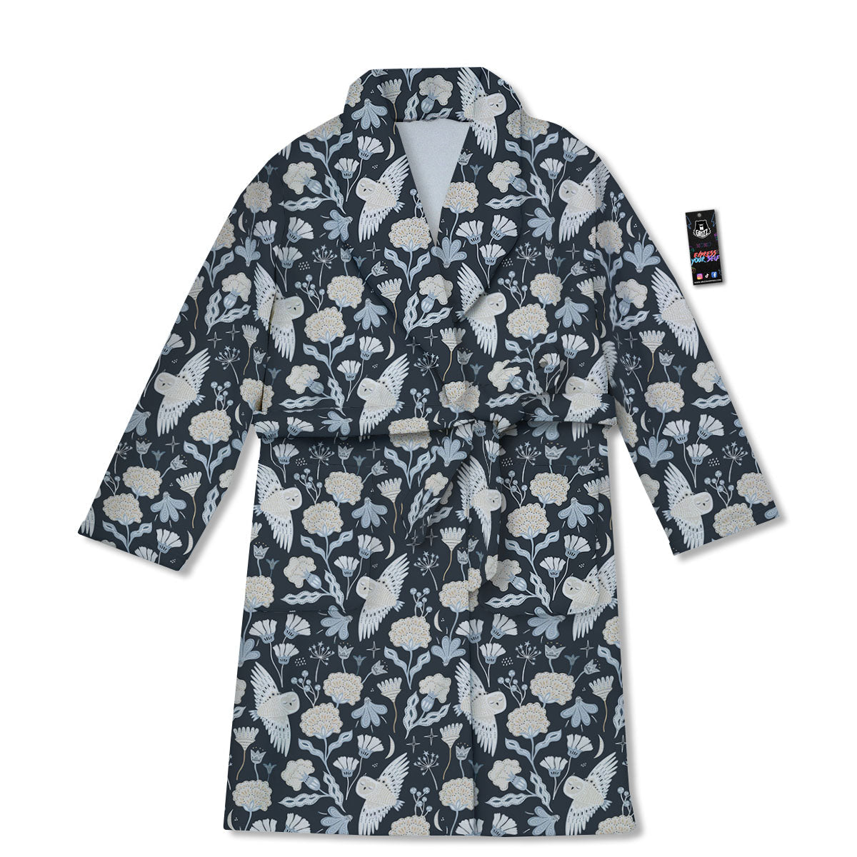 Owl Bohemian Print Pattern Bathrobe-grizzshop