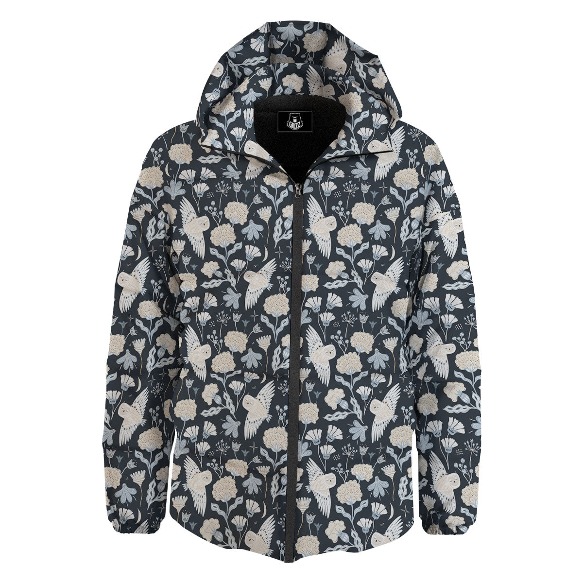 Owl Bohemian Print Pattern Down Jacket-grizzshop