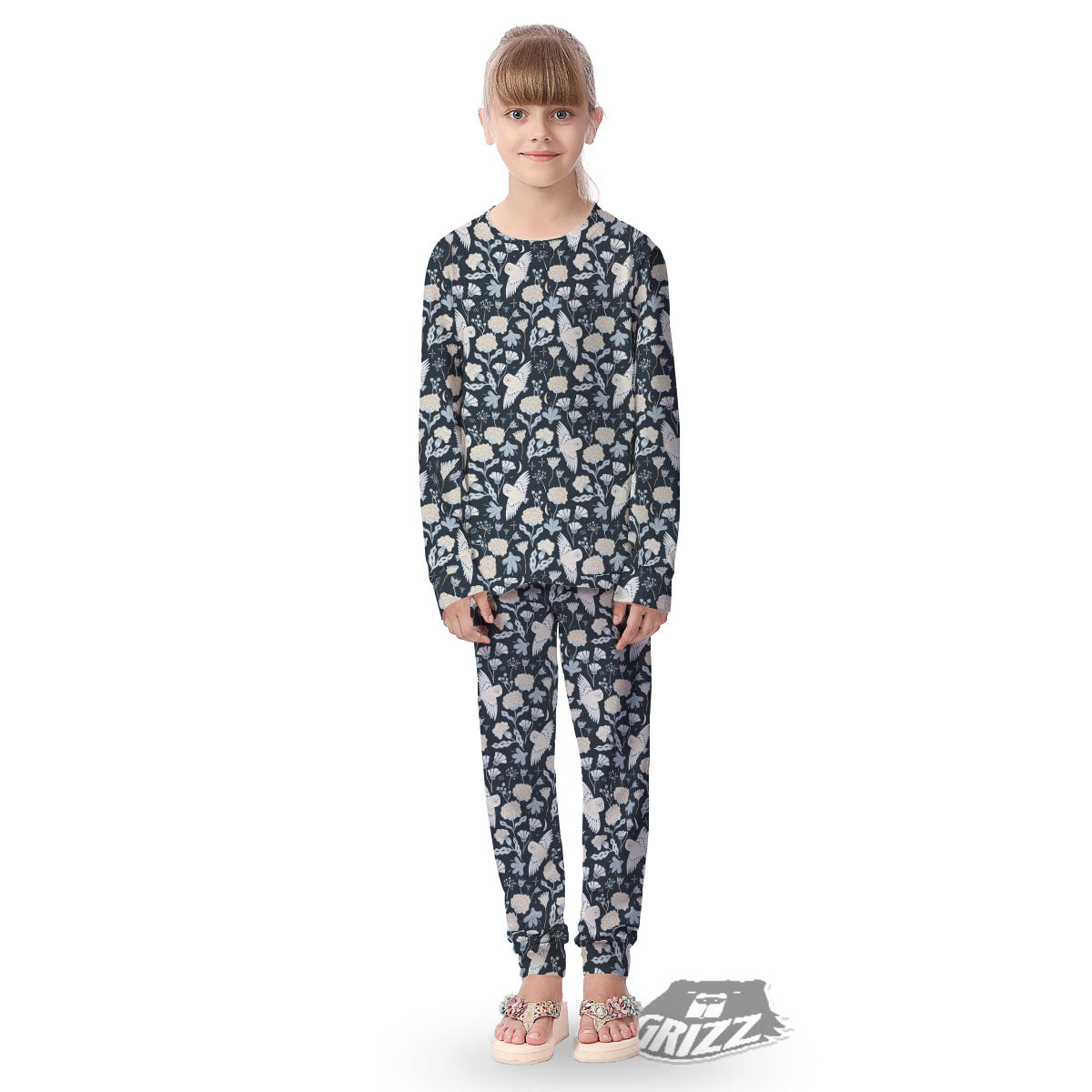 Owl Bohemian Print Pattern Kid's Pajamas-grizzshop