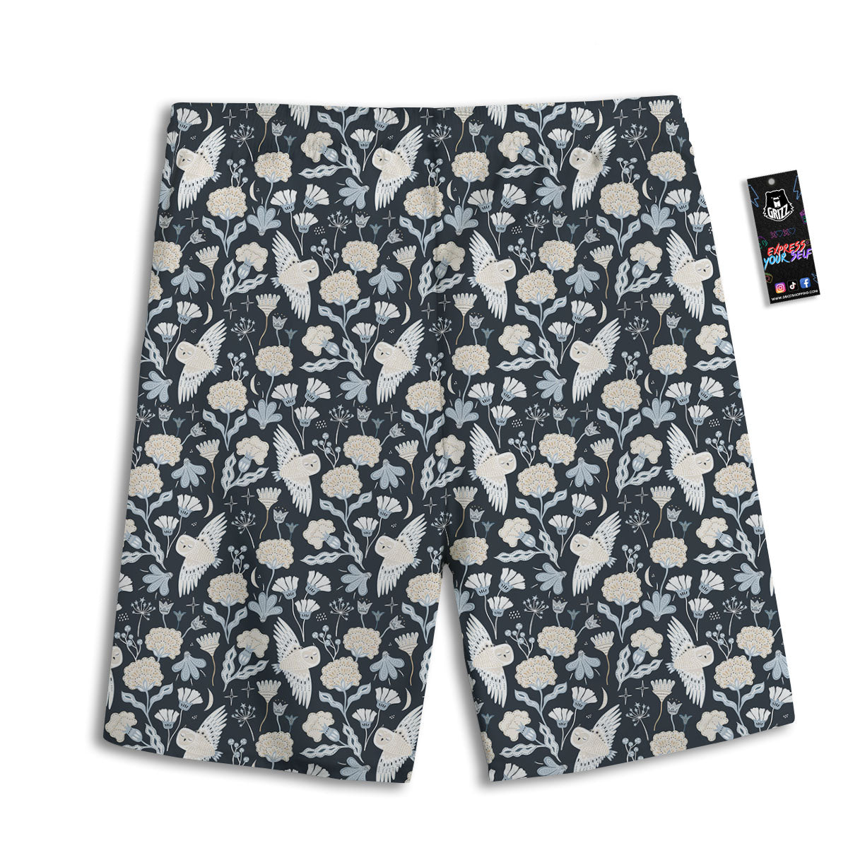 Owl Bohemian Print Pattern Men's Athletic Shorts
