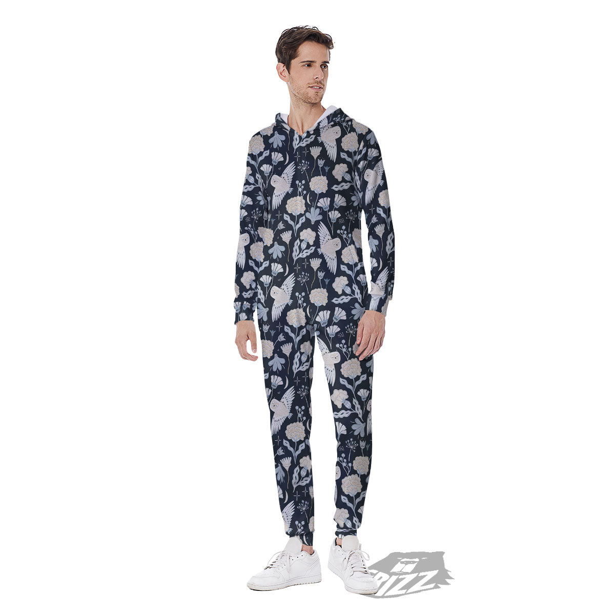 Owl Bohemian Print Pattern Men's Jumpsuit-grizzshop