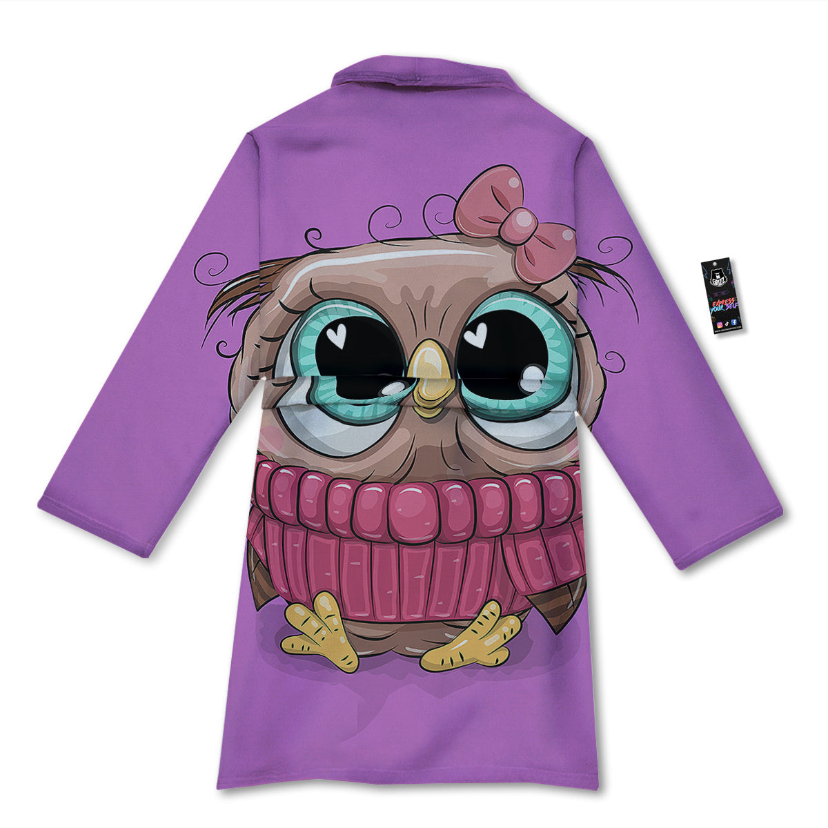 Owl Cute Print Bathrobe-grizzshop