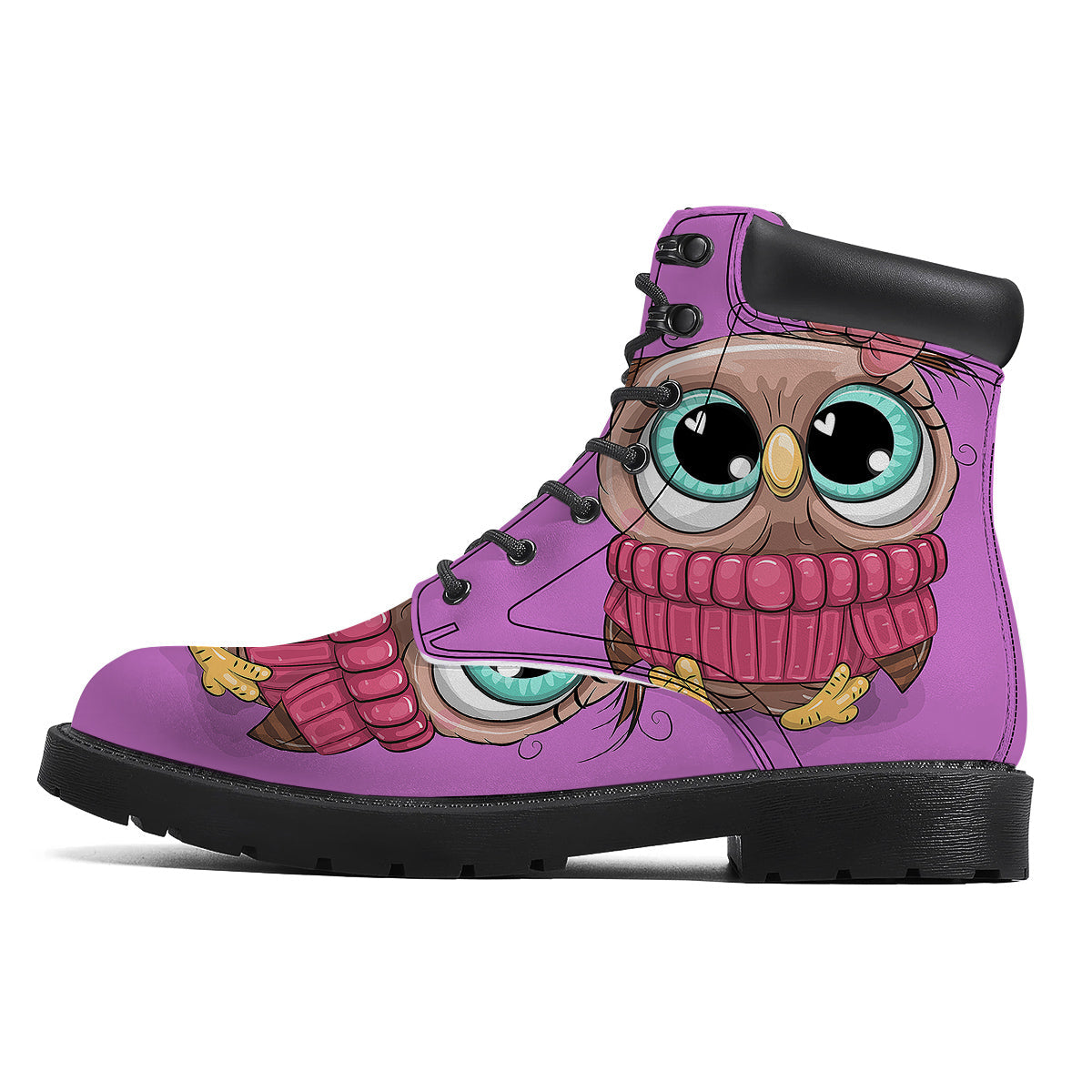 Owl Cute Print Boots-grizzshop