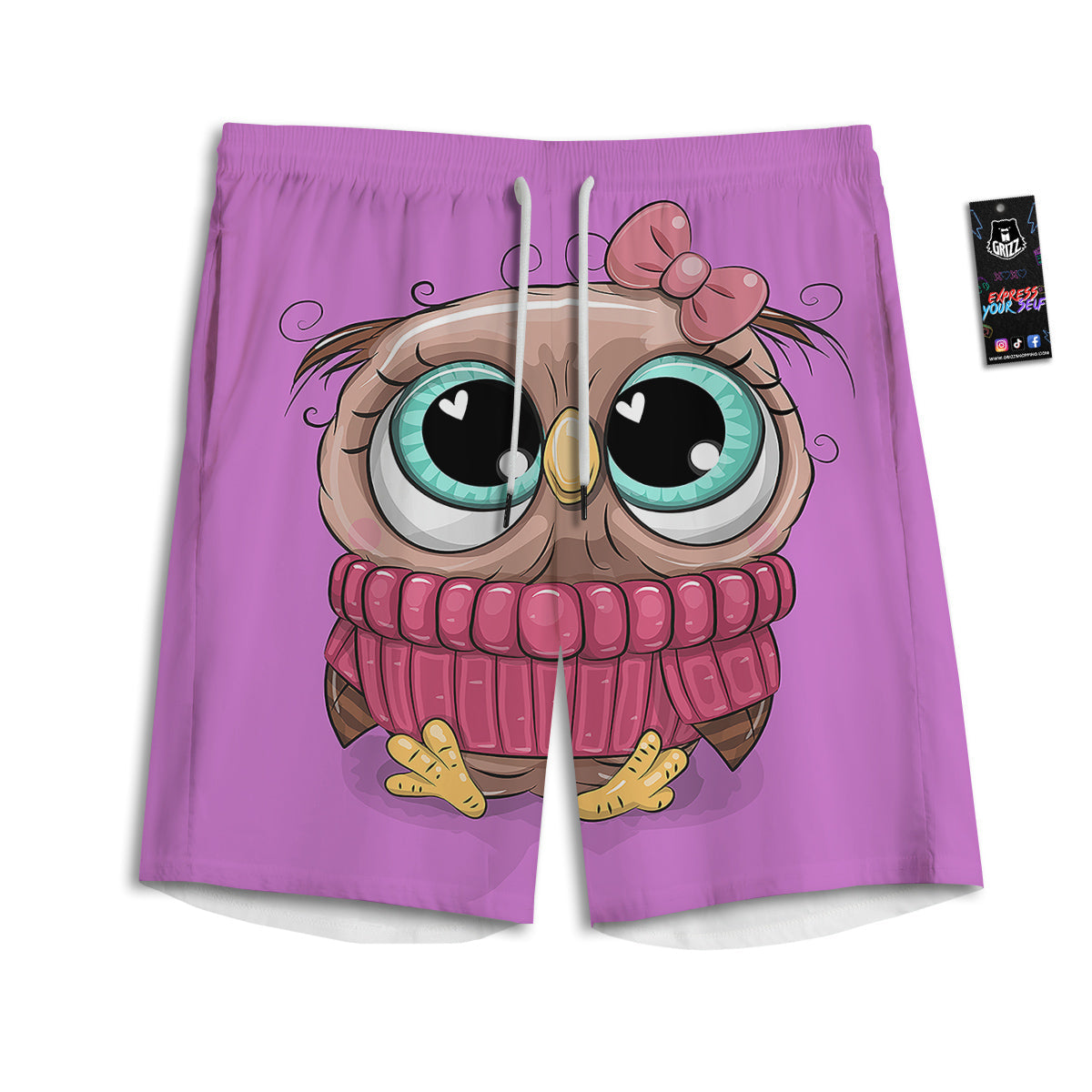 Pink Pastel And White Cow Print Men's Athletic Shorts