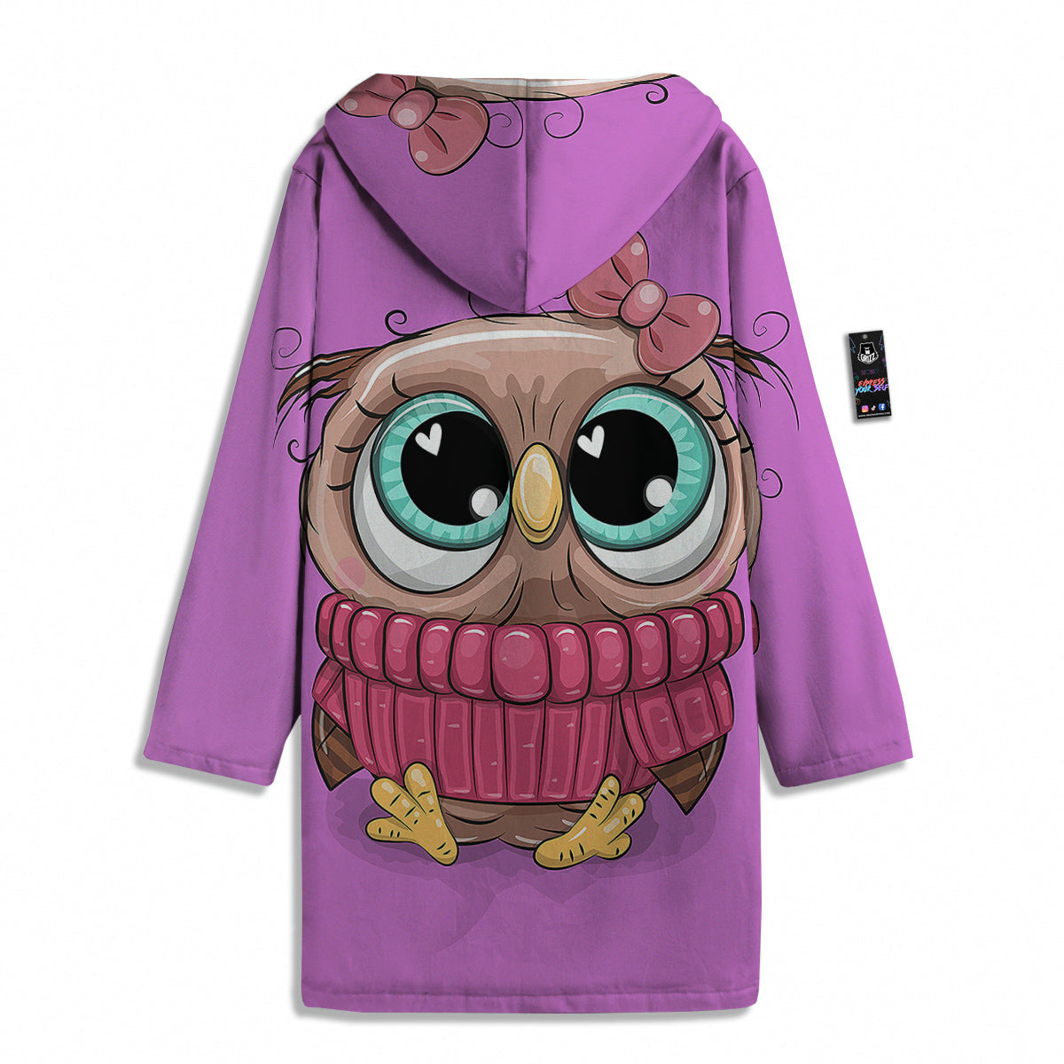 Owl Cute Print Men's Windbreaker Jacket-grizzshop