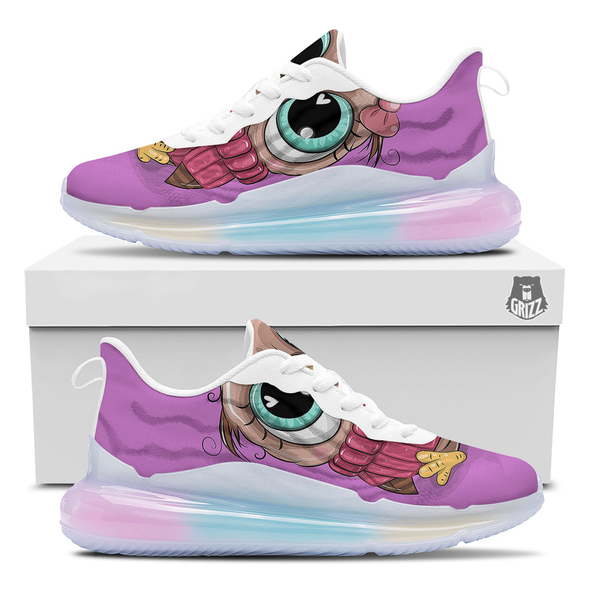Owl Cute Print Running Sneakers-grizzshop