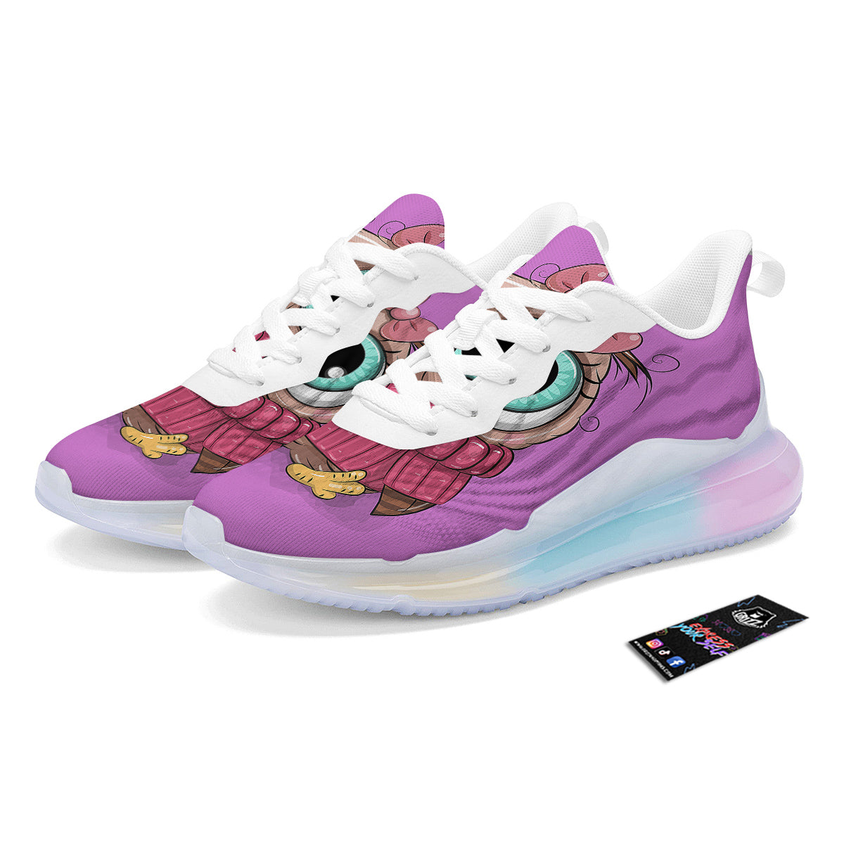 Owl Cute Print Running Sneakers-grizzshop