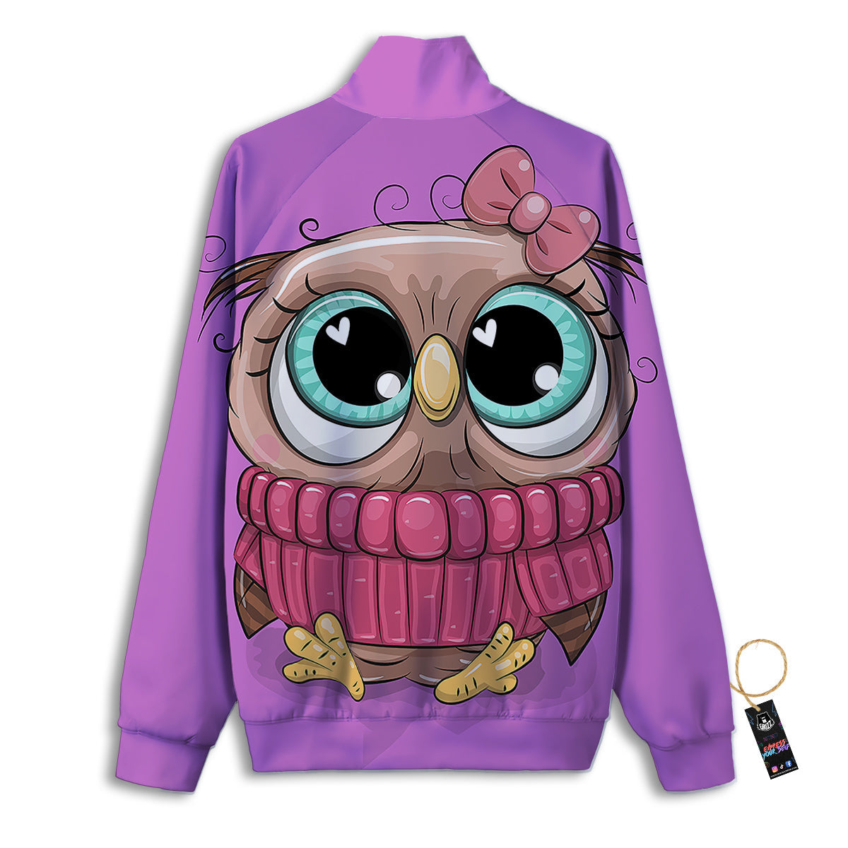 Owl Cute Print Track Jacket-grizzshop