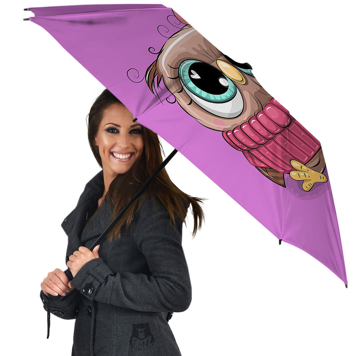 Owl Cute Print Umbrella-grizzshop