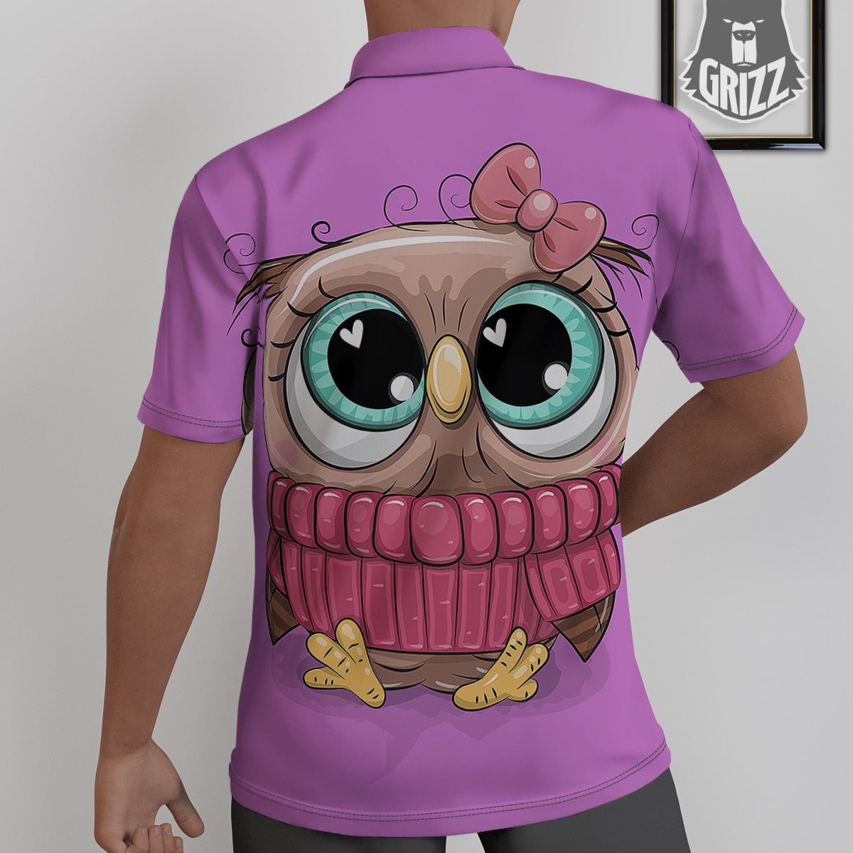 Owl Cute Print Untucked Shirts-grizzshop