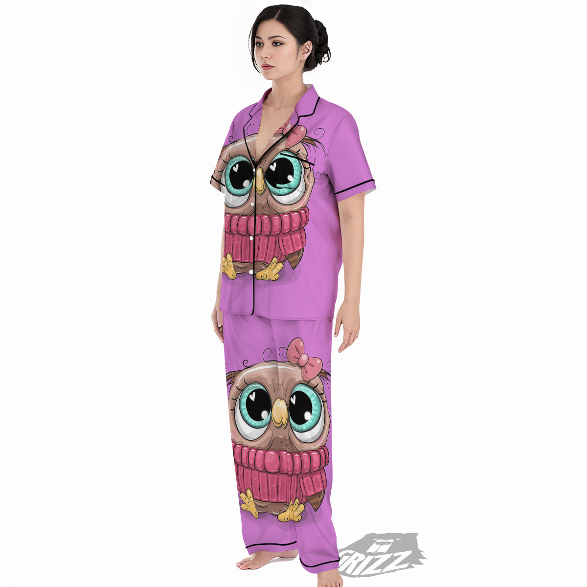 Owl Cute Print Women's Pajamas Set-grizzshop