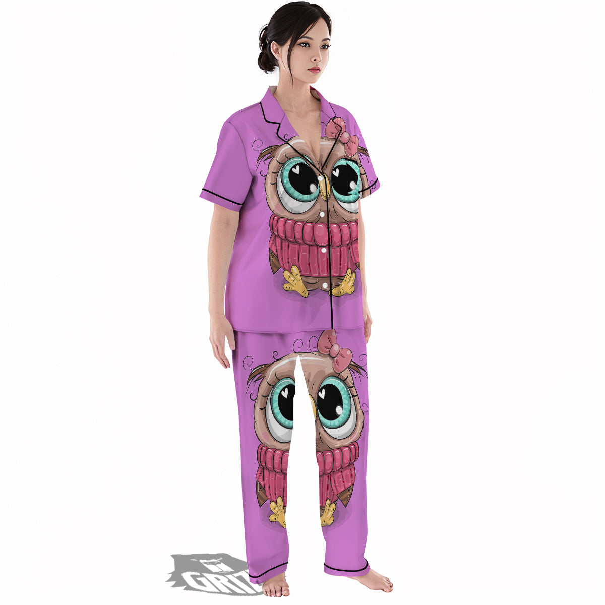 Owl Cute Print Women's Pajamas Set-grizzshop