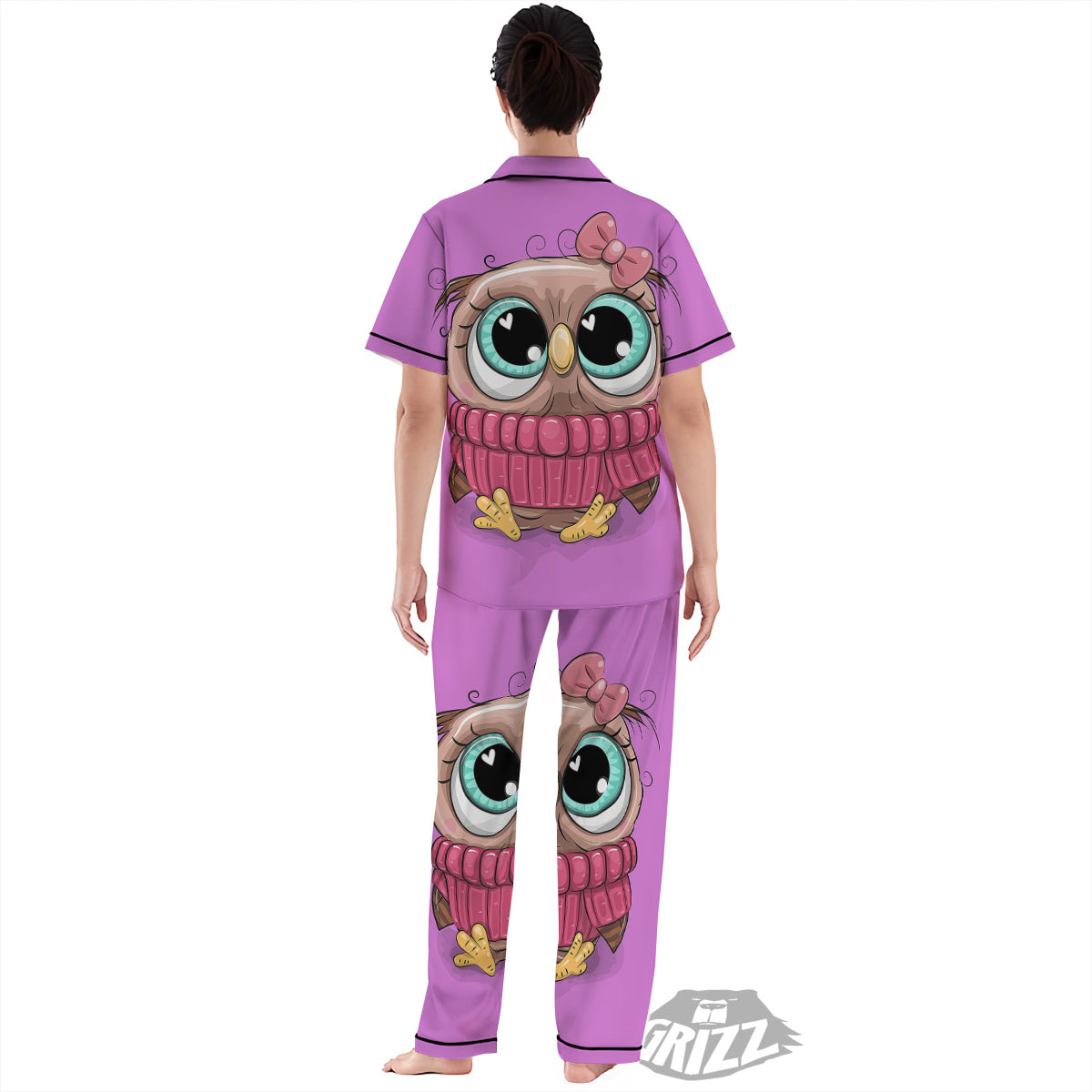 Owl Cute Print Women's Pajamas Set-grizzshop